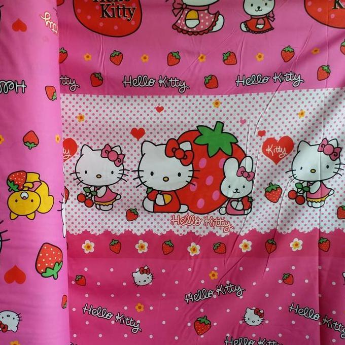 Bahan kain sprei meteran - hello kitty lebar 240 cm murah