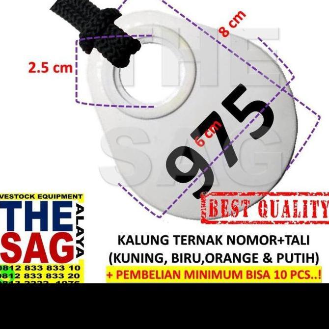 100pcs NECKTAG OVAL NOMOR SAPI DOMBA KAMBING eartag kalung ternak