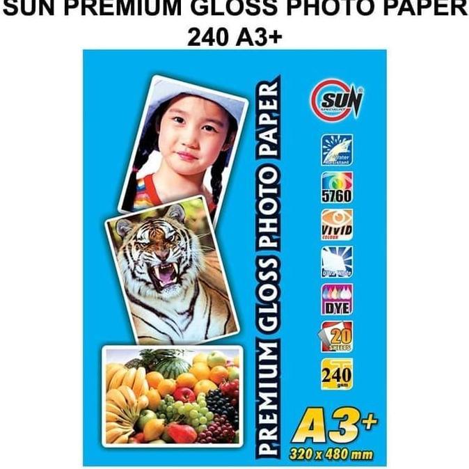 Kertas Foto Glossy A3+ - SUN Premium Glossy Photo Paper A3+