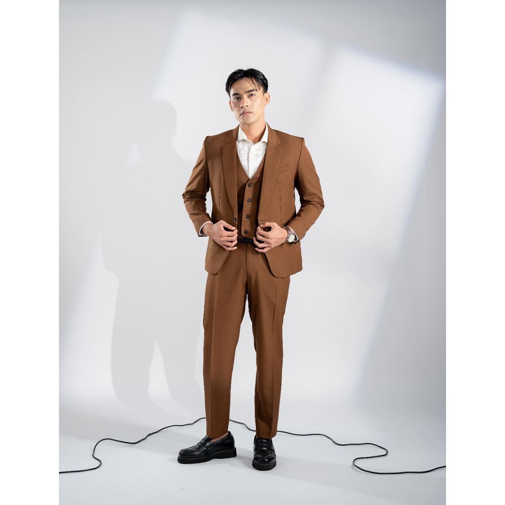 Goldy Outfit Setelan Jas Celana & Rompi Coklat - Vente Series