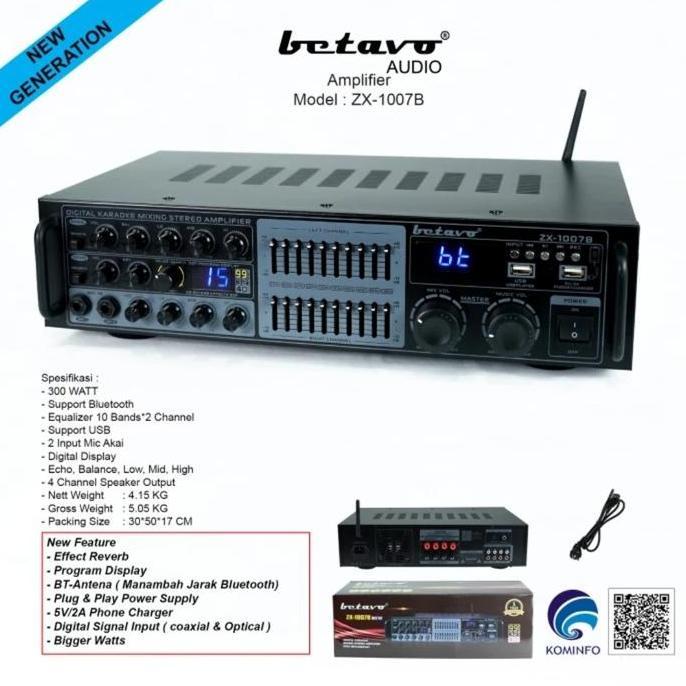 Promo Amplifier Betavo Zx 1007B Original Amplifier Bluetooh Usb  Betavo