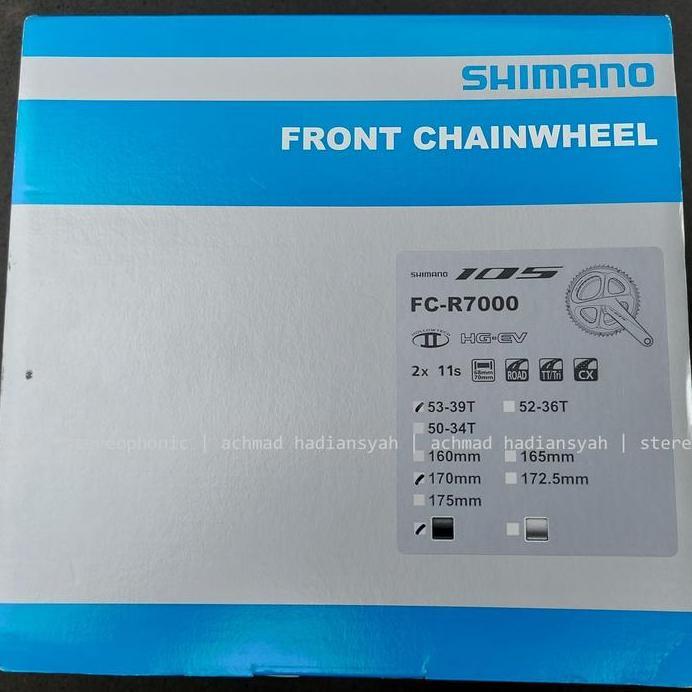 Crank 105 R7000 dual chainring 53-39T SHIMANO 105 FC-R7000 Arm 170mm
