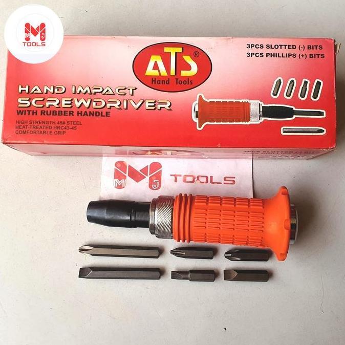 Ready Obeng Ketok Set Putar ATS 6 pcs - ATS Obeng Ketok Set Bodi Besar - Hand Impact Screwdriver ATS
