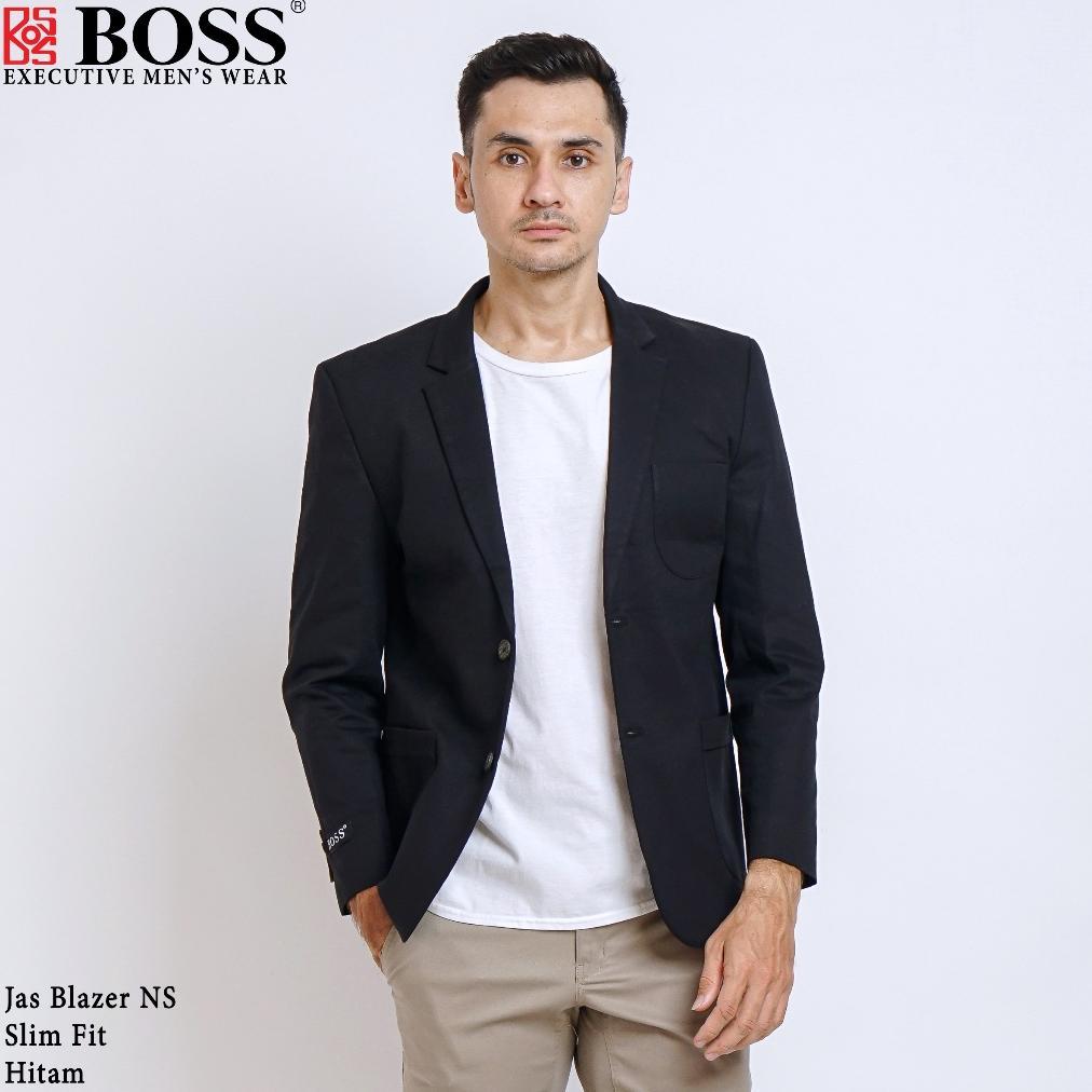 BOSS Jas Blazer Casual NS Slim Fit Hitam