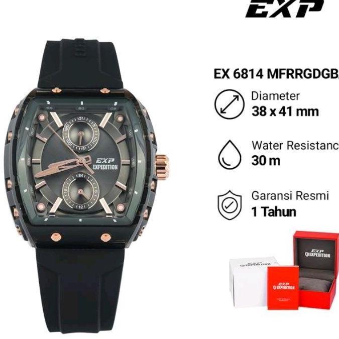 JAM TANGAN PRIA EXPEDITION E6814 E 6814 RUBBER ORIGINAL