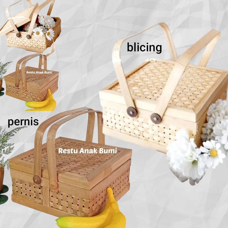 ( R25 ) READY STOK GARANSI  Keranjang  Rantang asap Anyaman Cangking 2 | Hampers | hampers lebaran |