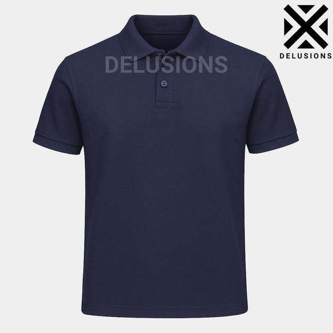 LIFESTYLE Kaos Polo Shirt Wangki Pria Slim Fit Hitam Kasual Atasan Baju Polos Kaus Berkerah Seragam 