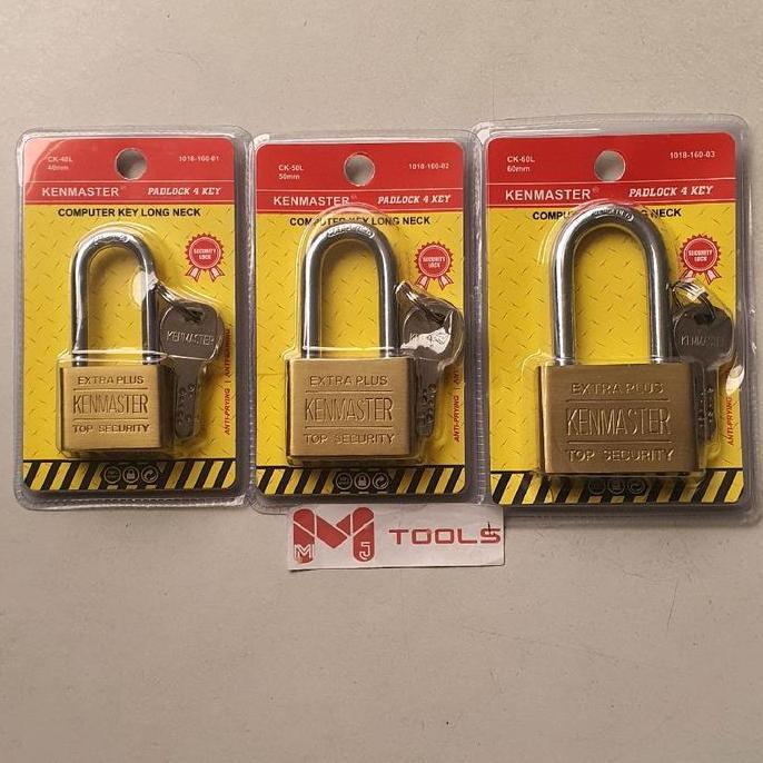 Ready Gembok Kuningan Asli KENMASTER 60mm Panjang - KENMASTER Gembok Kuningan Panjang - Gembok Pagar