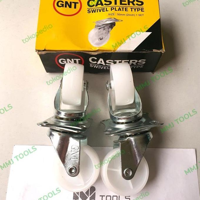 Ready Roda CASTER Nylon Gepeng Putih 2" - CASTER Roda Nylon Gepeng Putih