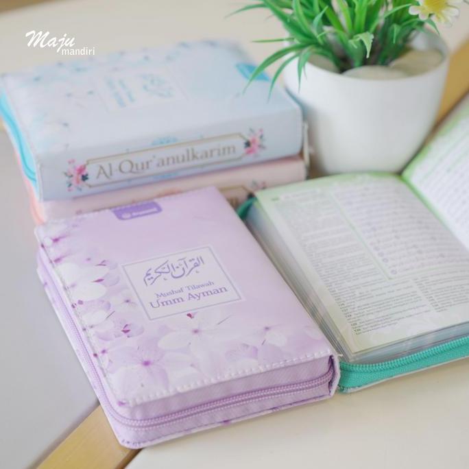 Mushaf Tilawah Umm Ayman Alquran Wanita Cantik Terjemahan Kecil Resleting Rainbow
