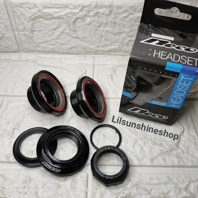 Headset Standard Bearing NECO Alloy Untuk Fork Drat Ulir 25.4mm Dengan Tiang Stem Insert 22.2mm Sepe