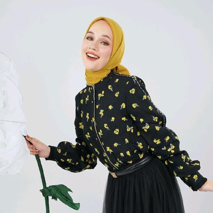 Mandjha FLORETTA BLOUSE By Ivan Gunawan Kancing Kerah Atasan Baju Wanita