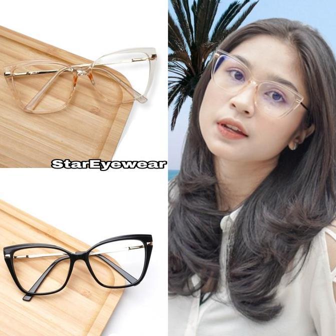 Frame Kacamata Cat Eye Wanita Free Lensa Minus Antiradiasi - SE95825