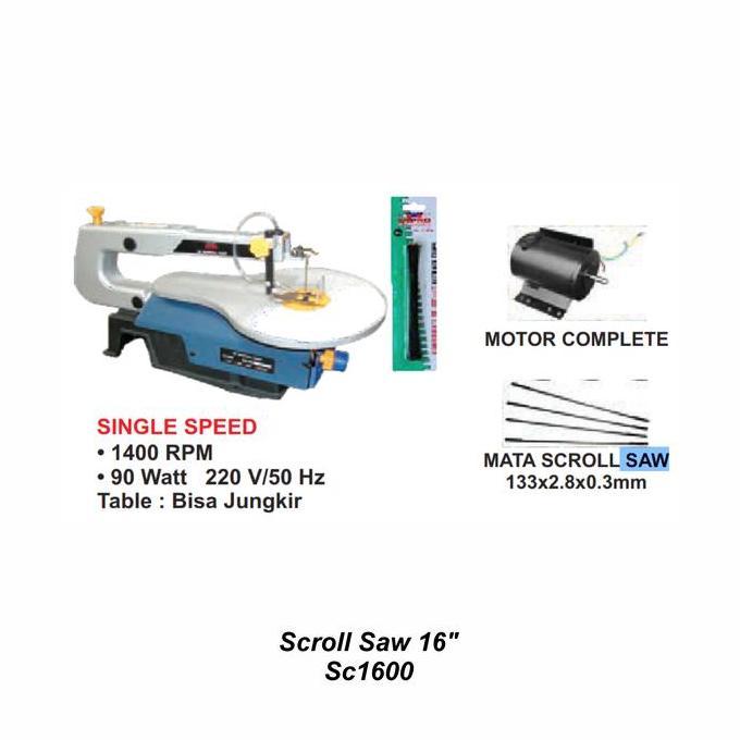 DELLINE Scroll Saw WIPRO 16" SC-1600 / Mesin Gergaji Scroll Saw 16 Inch SSA16