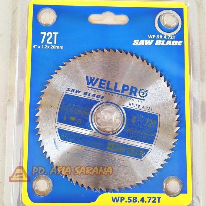 ZORRA8 Circular Saw 4" Inch x 72T WELLPRO Mata Pisau Gerinda Potong Kayu WP-SB.4.72T