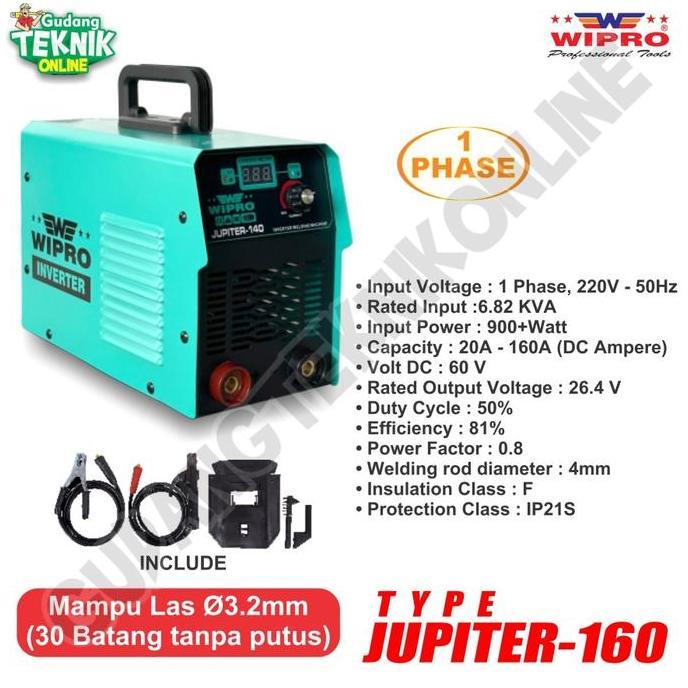 WALMERA Mesin Las WIPRO JUPITER-160DC 160A DC / Mesin Las Listrik Travo Trafo Inverter Welding 160 A