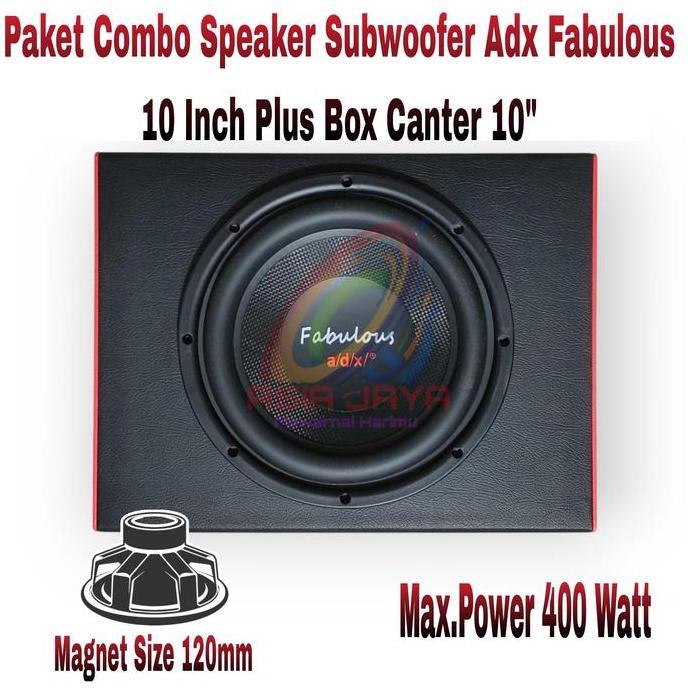 Paket Combo Speaker Subwoofer Pasif ADX Fabulous 10 Inch Plus Box 10inch Untuk Mobil Canter