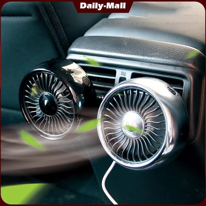 ZASSAT Kipas Angin Usb Mobil / Kipas Angin Mini Ac Mobil / Dengan Lampu Led Kipas Angin Mobil Portab