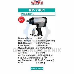 SESARKAL Air Impact Wrench 3/4" TWIN HAMMER Mobil WIPRO RP-7461 / Alat Buka Pasang Baut Impact Wrenc
