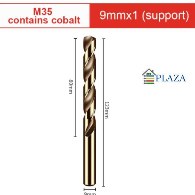 DELLINE MATA BOR HSS COBALT BAJA M35 COBALT 9.0 MM HSS CO BAJA LURUS BESI