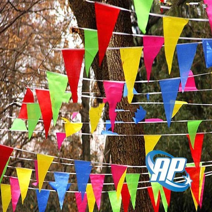 Bendera kain Segitiga/ Bendera Segitiga / Bendera Segitiga Warna-Warni