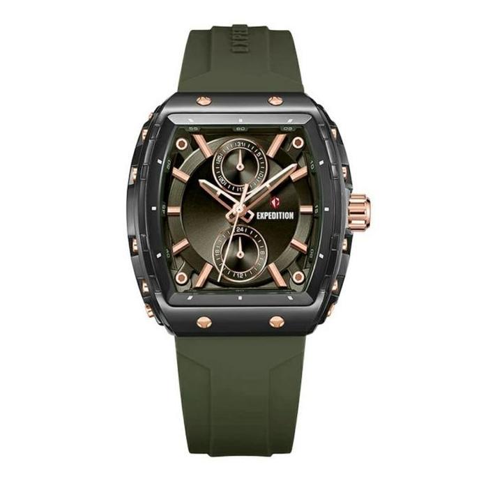 New Jam Tangan EXP EX 6814 MFRRGGNBA Green Rubber Band