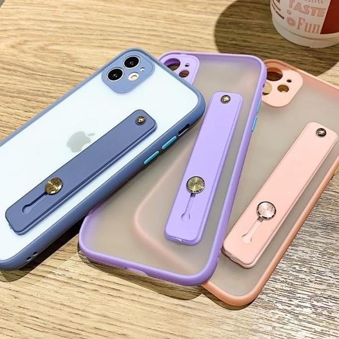 Case untuk Oppo Reno 5 Aero Matte Colour STRAP Grip Wrist Stand Frosted