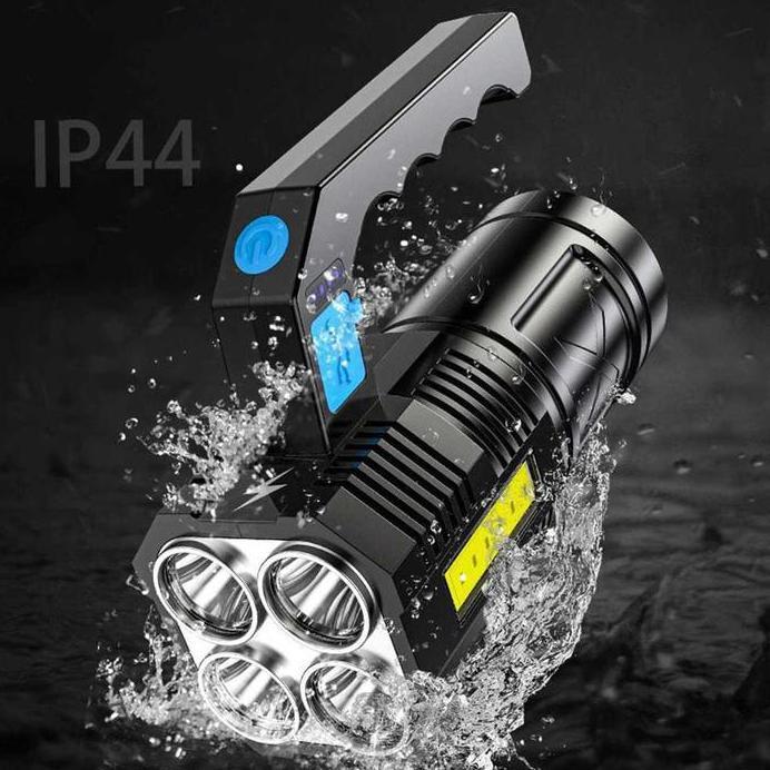 Senter LED COB Jarak Jauh Super Terang Senter Tangan Senter Genggam LED COB USB Cas