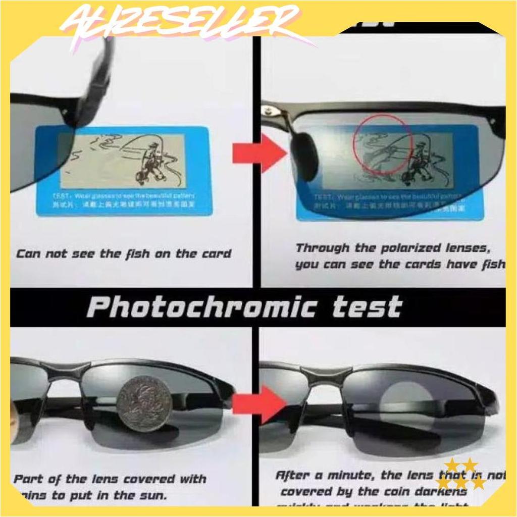 Kacamata Polarized Photochromic Pria Wanita / Kacamata Anti Silau Siang Malam Polarized Photochromic