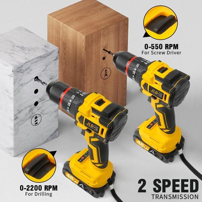 Ganilema_Seven Jld-IiBrushless Mesin Bor Listrik 13Mm Cordless Drill Set Heavy Duty Drill Bits Screw