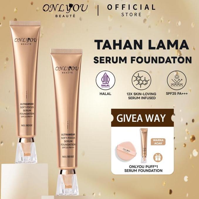 grofwall - onlyou serum foundation cair menyamar noda halus yang bertahan lama dan tidak mudah luntu