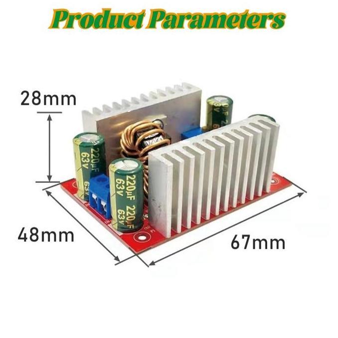 LORASTA Modul Step Up DC To DC 12V24V To 36V48V 400W 15A Arus Konstan CC-CV Boost Converter DC-DC St