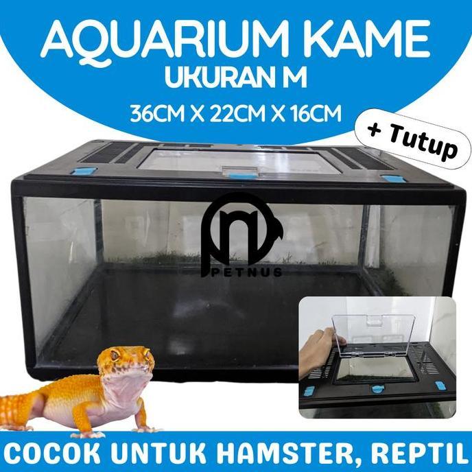 Handiknastujuh - Aquarium Nikita Pendek M + Tutup - Aquarium/terrarium reptil/hamster/ikan kokoh dan