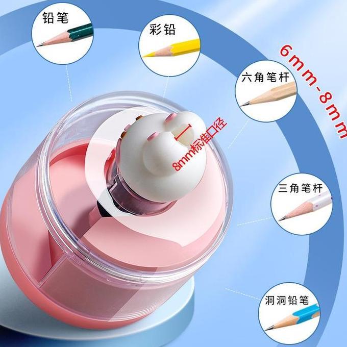 Rautan Pensil Listrik Rautan Pensil Anak Electric Pencil Sharpener Rautan Pensil Otomatis-Rautan Pen