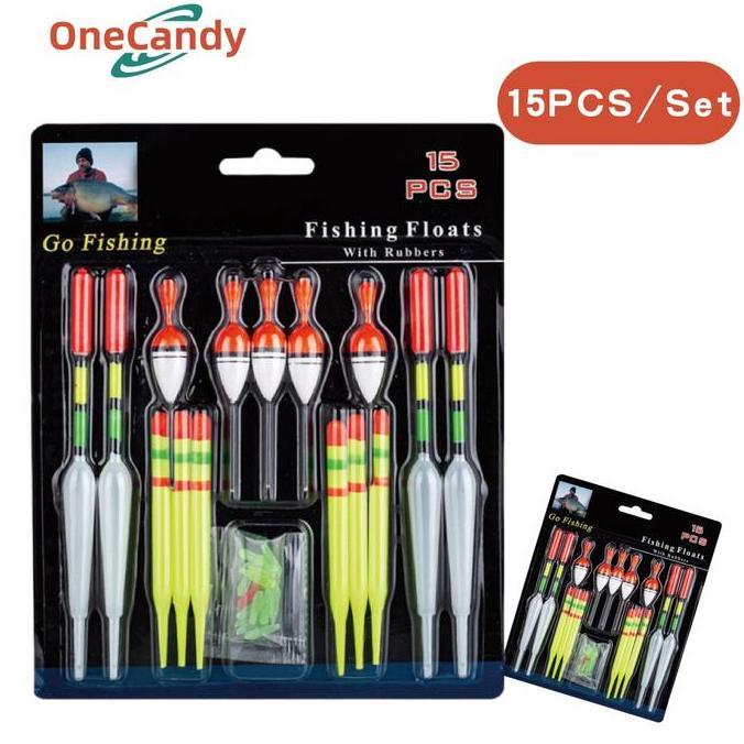 ASTAROL ISI 15PCS Pelampung Kumbul Pancing Luminous Anti Badai Bersinar Dimalam Hari Pelampung Panci