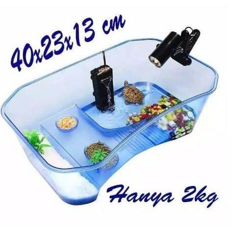 Handiknastujuh - Aquarium Kura Kura wadah kandang kura air / Turtle Aquarium with basking Kandang RE
