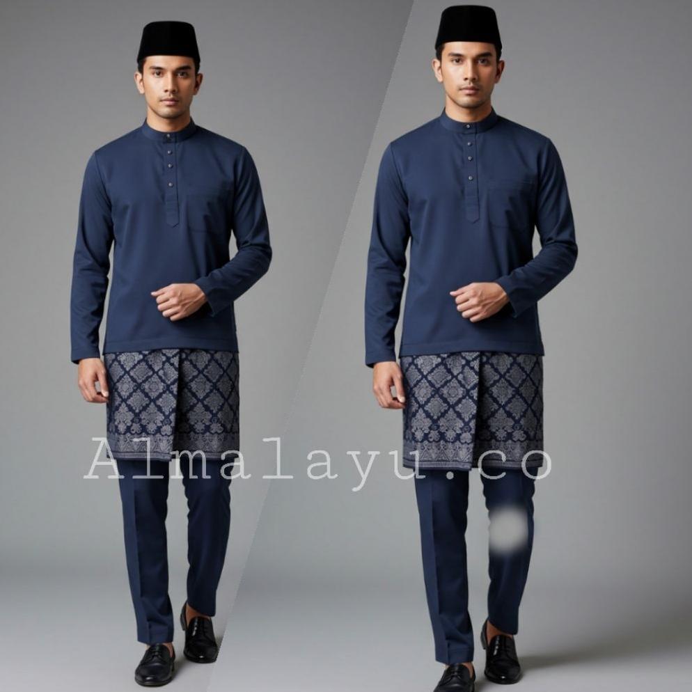 new product satu set baju dan celana melayu satin mengkilap teluk belanga termurah baju melayu pria 