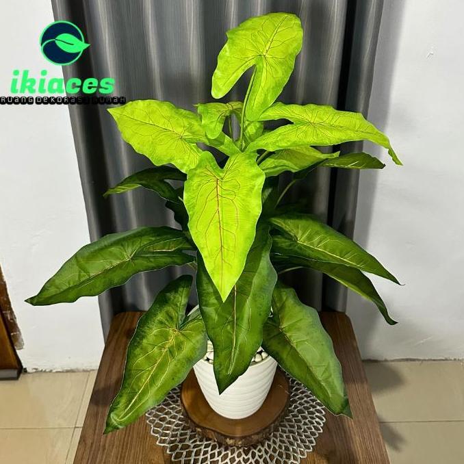 DAUN CALADIUM ARTIFISIAL DAUN KELADI PLASTIK BUNGA HIAS SUDUT RUMAH