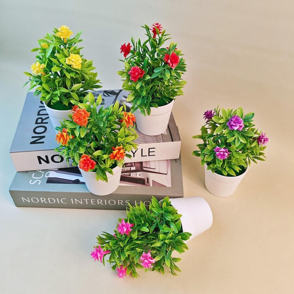 100% Aman Bunga Hias Plastik Mini Dekorasi Rumah Bunga Hiasan Meja Kecil Artificial Flowers Palsu Ke