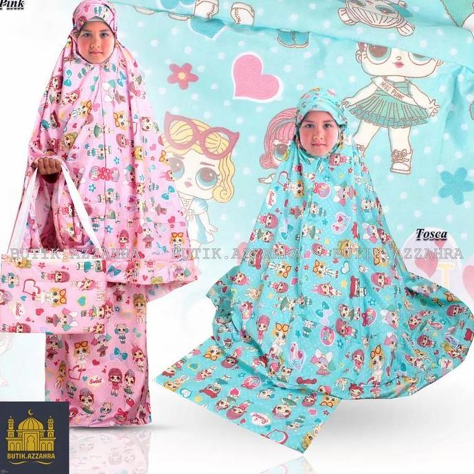 BUTIK.AZZAHRA MUKENA ANAK KARAKTER LOL KATUN TERMURAH DAN TERLARIS Atasan Muslim Panjang Sajadah Kot