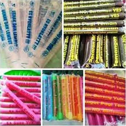 Ready 500 gram, Plastik es mambo sablon kata2 yang unik