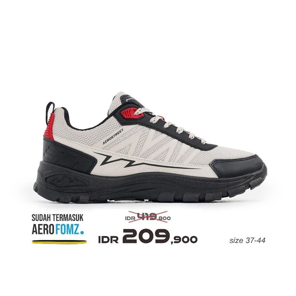 RECOMMENDED AEROSTREET TREX OUTDOOR SHOES UNISEX HITAM/KREM/MERAH SEPATU BOOTS PRIA WANITA SPORTY AK