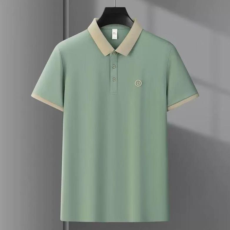 PROMO Kaos kerah pria knit shirt lengan pendek V neck polo shirt kaos polos kancing Atasan pria leng