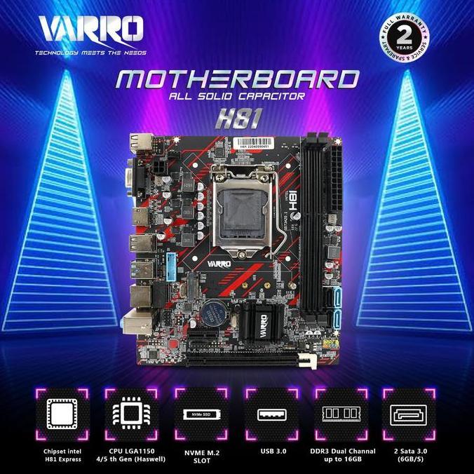 MOTHERBOARD VARRO H81V-R3 GARANSI RESMI