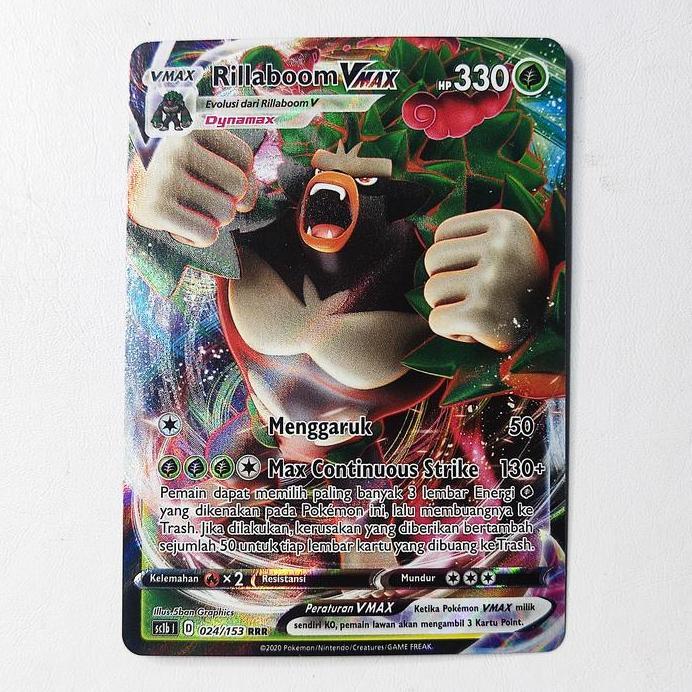New Rillaboom VMAX RRR 023/153 SC1b - Kartu Pokemon Indonesia