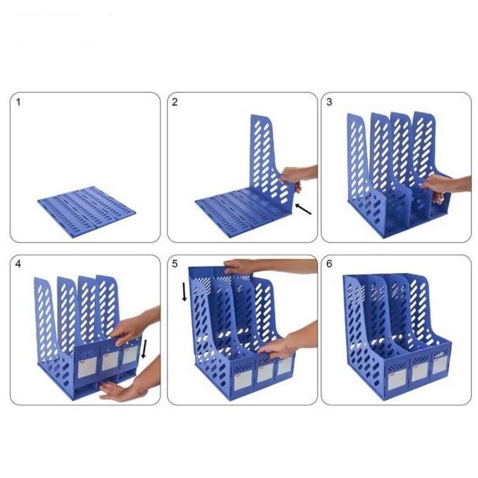 Box File Plastik / Tempat File & Dokumen / Kapasitas 4 Sekat