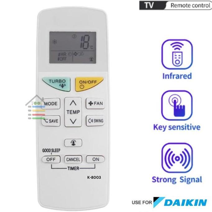 REDDAR REMOTE AC MULTI DAIKIN SPLIT INVERTER LOW WATT K8003 TR
