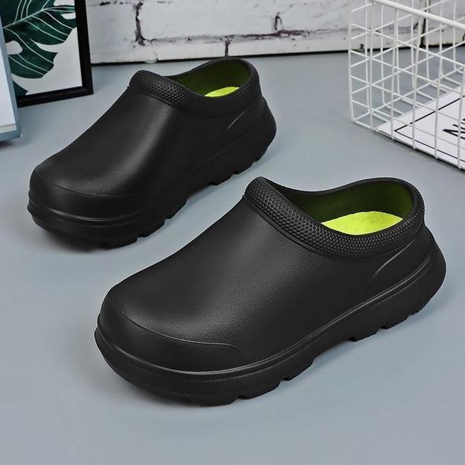 Sepatu Kerja Koki chef Pria Wanita Sepatu Kerja Dapur Hitam Sepatu Tahan Minyak Sepatu anti licin