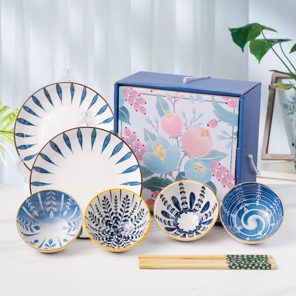 Diskon Wweishop  Mangkok Set Hampers Japanese Bowl Set Piring Mangkok Keramik / Hampers Natal Mangko