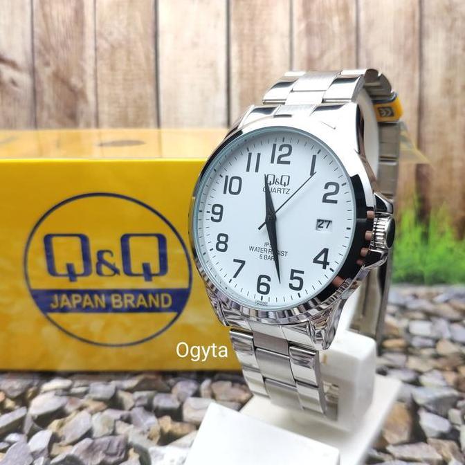 Q&Q QQ Jam Tangan Pria Rantai Silver Biru CA08J800Y Original murah